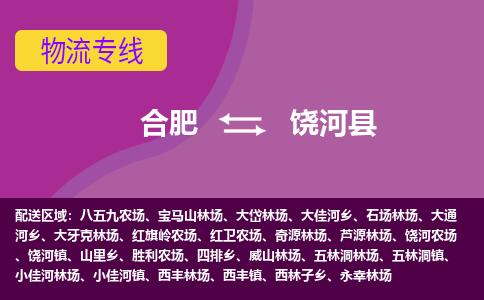 合肥到饶河县物流专线-合肥到饶河县货运专线-合肥到饶河县运输专线
