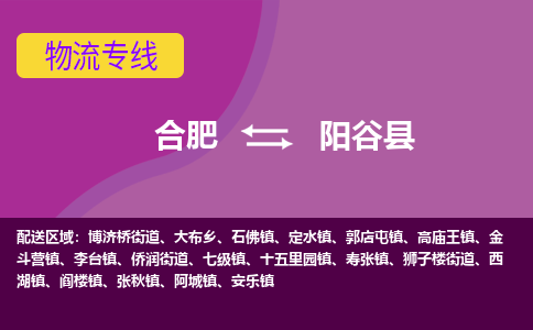 合肥到阳谷县物流专线-合肥到阳谷县货运专线-合肥到阳谷县运输专线