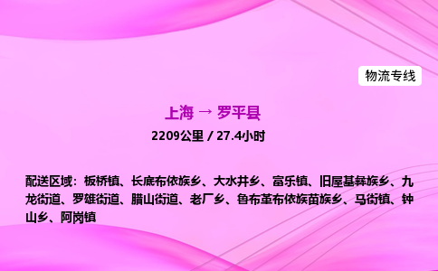 上海到罗平县物流专线_上海物流到罗平县_上海至罗平县物流公司