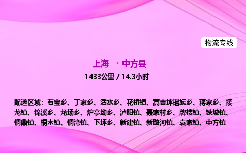 上海到中方县物流专线_上海物流到中方县_上海至中方县物流公司