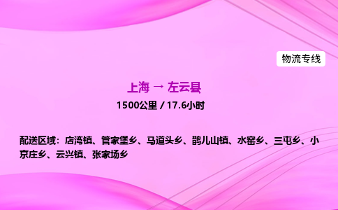 上海到左云县物流专线_上海物流到左云县_上海至左云县物流公司