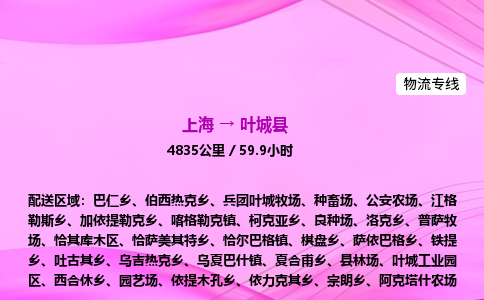 上海到叶城县物流专线_上海物流到叶城县_上海至叶城县物流公司