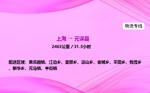 上海到元谋县物流专线_上海物流到元谋县_上海至元谋县物流公司