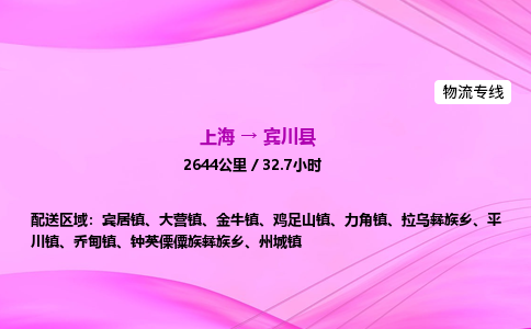 上海到宾川县物流专线_上海物流到宾川县_上海至宾川县物流公司