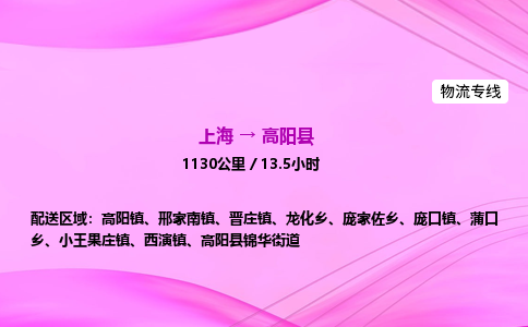 上海到高阳县物流专线_上海物流到高阳县_上海至高阳县物流公司
