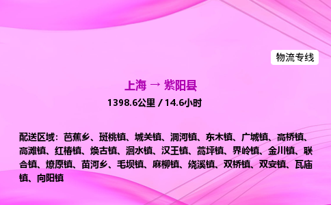 上海到紫阳县物流专线_上海物流到紫阳县_上海至紫阳县物流公司