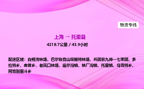 上海到托里县物流专线_上海物流到托里县_上海至托里县物流公司