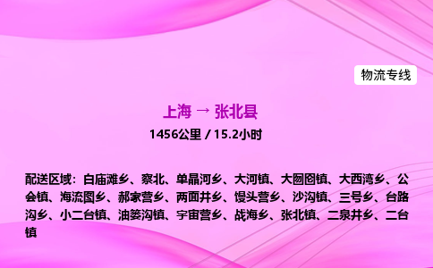 上海到张北县物流专线_上海物流到张北县_上海至张北县物流公司
