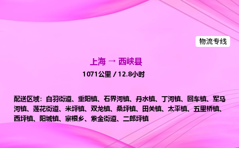 上海到西峡县物流专线_上海物流到西峡县_上海至西峡县物流公司