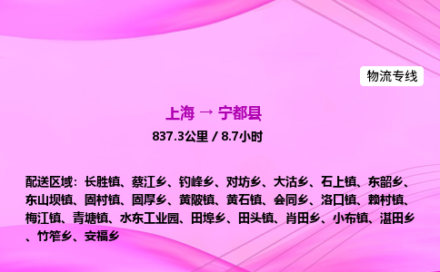 上海到宁都县物流专线_上海物流到宁都县_上海至宁都县物流公司