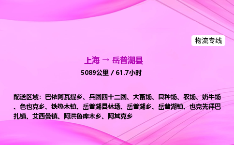 上海到岳普湖县物流专线_上海物流到岳普湖县_上海至岳普湖县物流公司