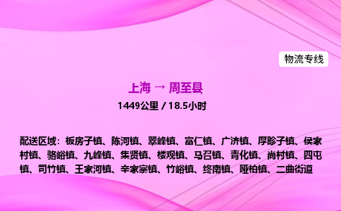 上海到周至县物流专线_上海物流到周至县_上海至周至县物流公司
